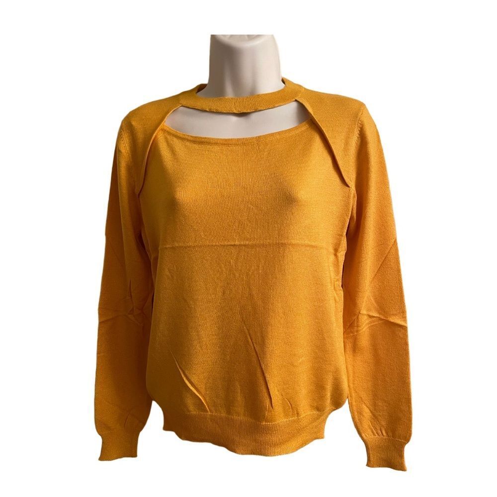 UNIQ New Women's yellow mustard Sweater Crew Neck